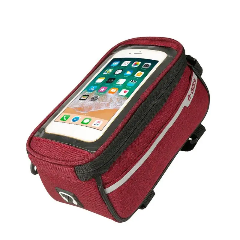 Top Waterproof Bicycle Bag 6in Phone Touch Screen Bicycle Saddle Bag MTB Bike Front Tube Bag Frame Storage Bag Bycicle Accessories 9