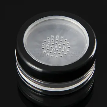 

5pcs/lots 10g powder puff boxes Black Clear Cap Loose Powder Compact PP Powder Puff Jar Packing Container 2017 Cosmetic tool