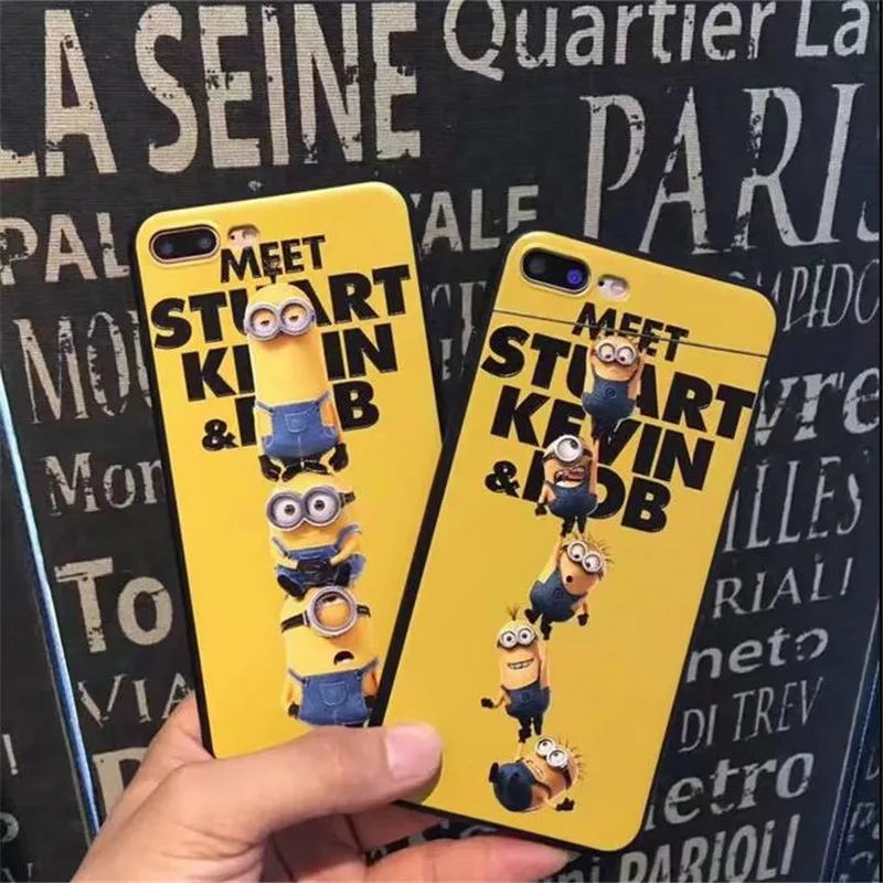 

Mouplayca Newest Despicable Me3 soft case for iphone7 7plus cute minions Silk print Cover Capa Funda for iphone6 6s phone case