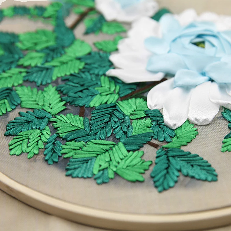 1 комплект ручной работы вышивка DIY Ткань Материал посылка для начинающих вышивка люкс цветок гостиная картины декор с рамкой