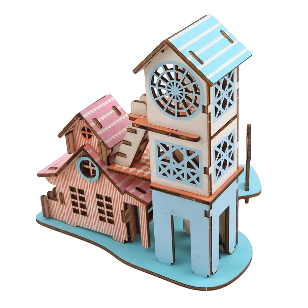 Детские игрушки DIY Кофейня моделирующая Модель 3d головоломка обучающая детская ручная способность Головоломка Развивающие игрушки подарки деревянная игрушка