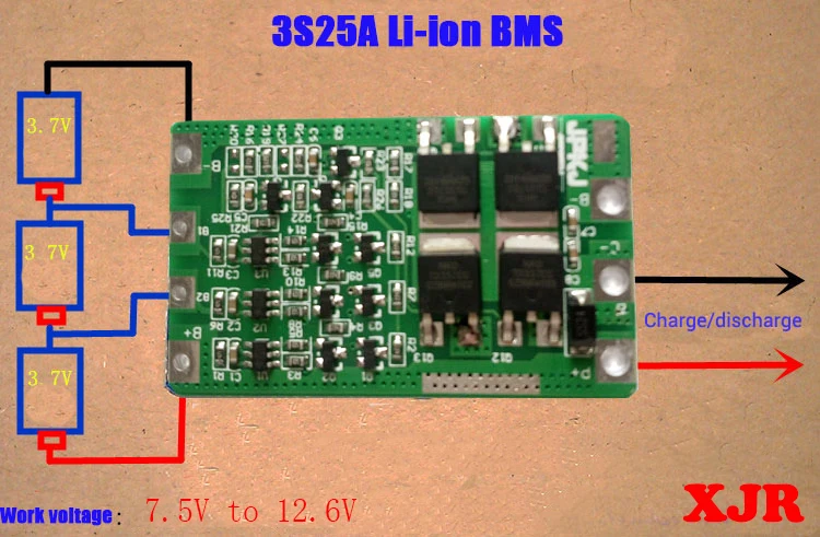 3S 25A литий полимерная Защитная плата BMS/PCM/PCB для 3 упаковок 18650 ионных батарей|for