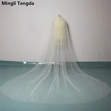 Новинка года, свадебная фата, один слой, 3 м, свадебная фата, свадебная фата, 3 м, широкая, быстрая, обрезанная кромка Mingli Tengda