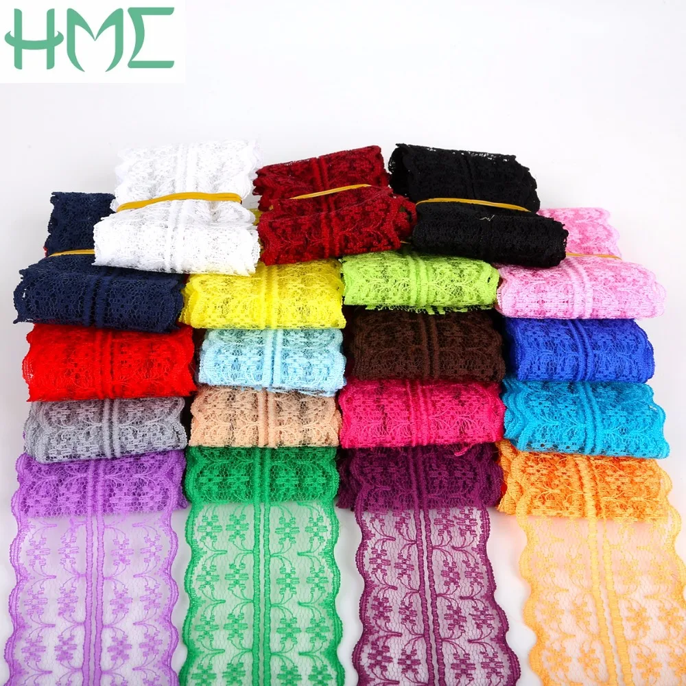 

5yards/lot Width 45mm 19colors Lace Trim Fabric Embroidered Net DIY Garment Accessories,Sewing Swiss Trim Wedding Lace Material