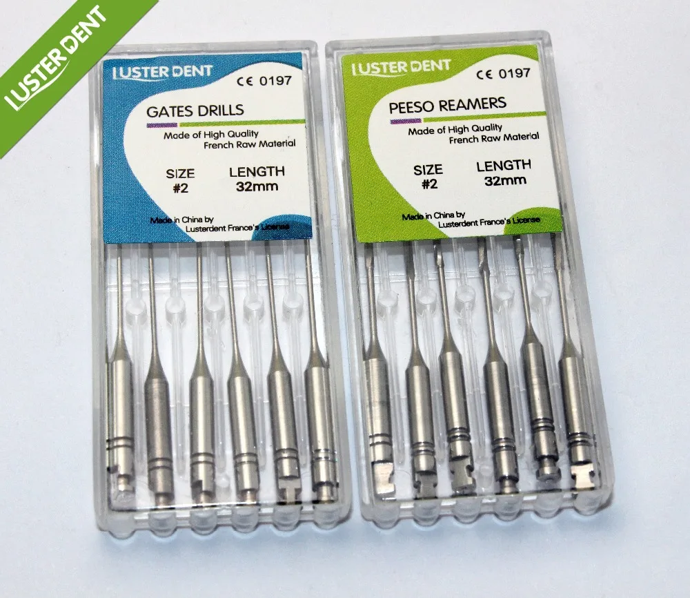 peeso reamer and gates drills Size 2 length 32mm 6pcs for each dental