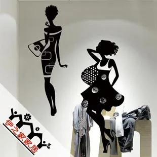 

Clothing Store Wall Sticker Sexy Lady Girls Decoration Clothing Store Decal Cloakroom Showcase Decor Clothing Shop Glass Decal