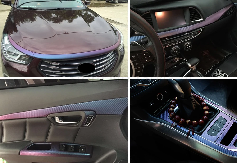 30cmx100cm Chameleon 3D Carbon Fiber Vinyl Film Auto Car Sticker Truck Motorcycle Phone Car Styling Decoration Wrapping Decal car number plate