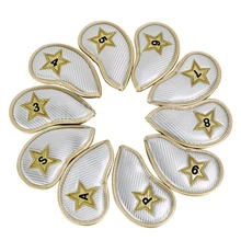 Высококачественная искусственная кожа клюшка для гольфа железная крышка с вышитым логотипом и номером