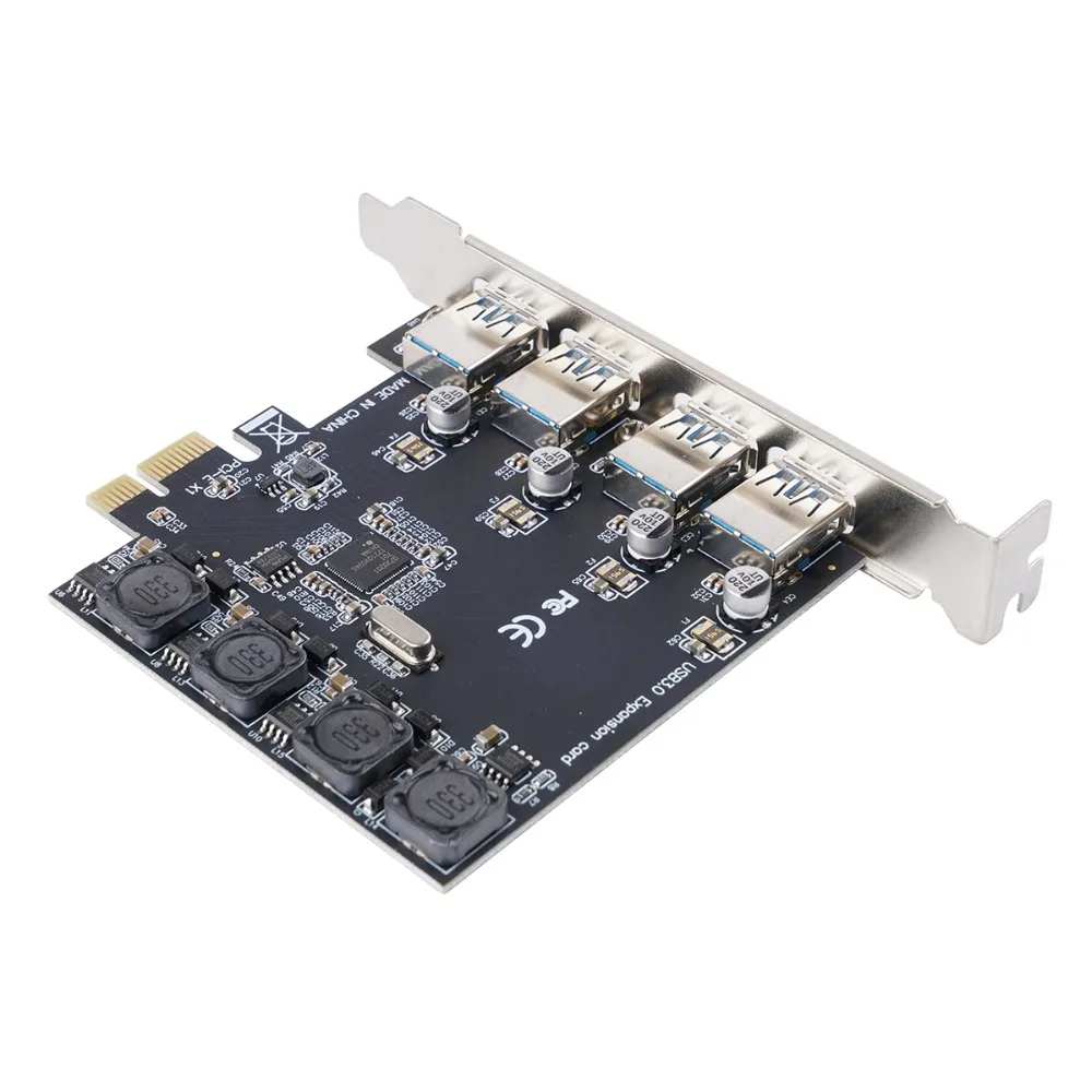 ORICO USB 3,0 PCI-E Express card 4 порта Супер скорость 5 Гбит/с PCI-E карта расширения адаптер для настольных ПК компьютер компоненты Win10