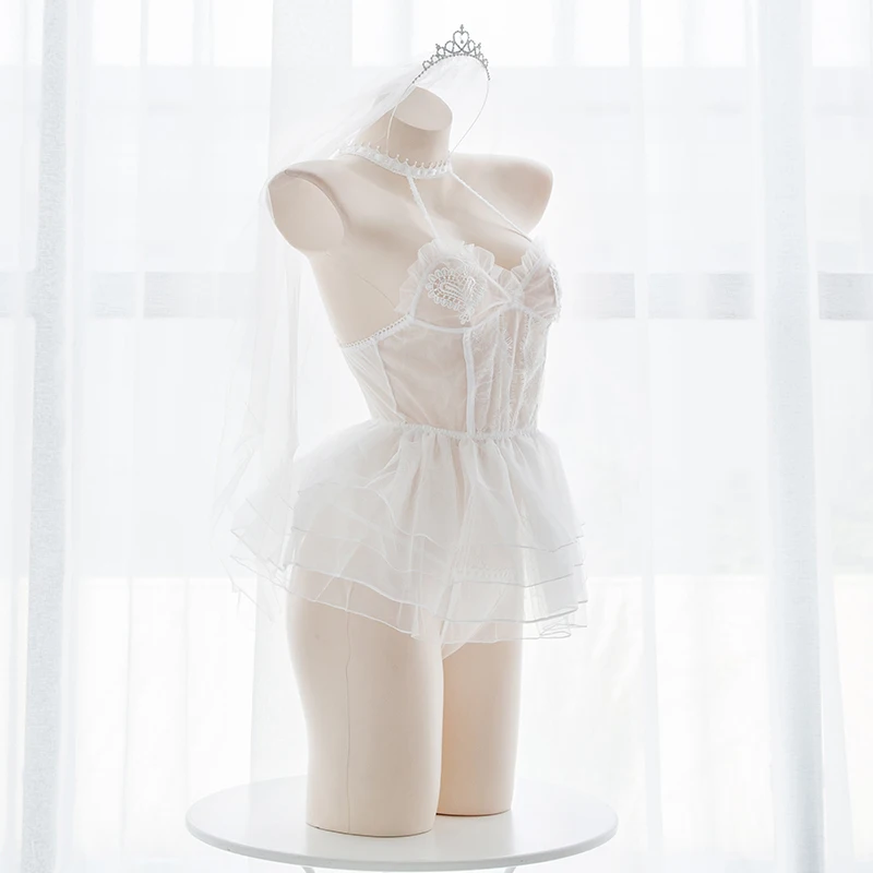  Angel Ballet Flower Marriage Women Wedding Babydolll Lingerie Lace Intimates Sexy Erotic Underwear 