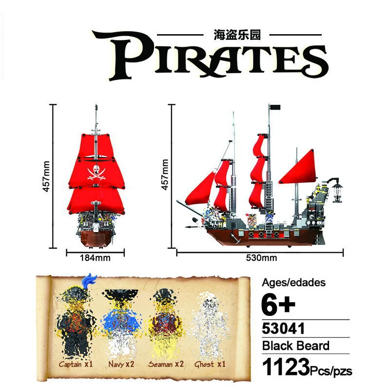 WANGE 53041 Bausteine Piratenschiff Spielzeug Kind 1123PCS OVP aus DE 