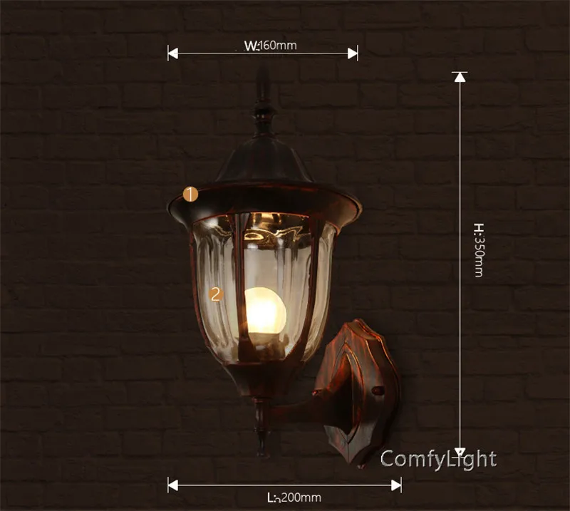 Американский внутренний двор Edison ретро водонепроницаемый открытый светильник ing поверхностного монтажа светодиодный настенный светильник, настенный светильник в и из двери Лофт коридор