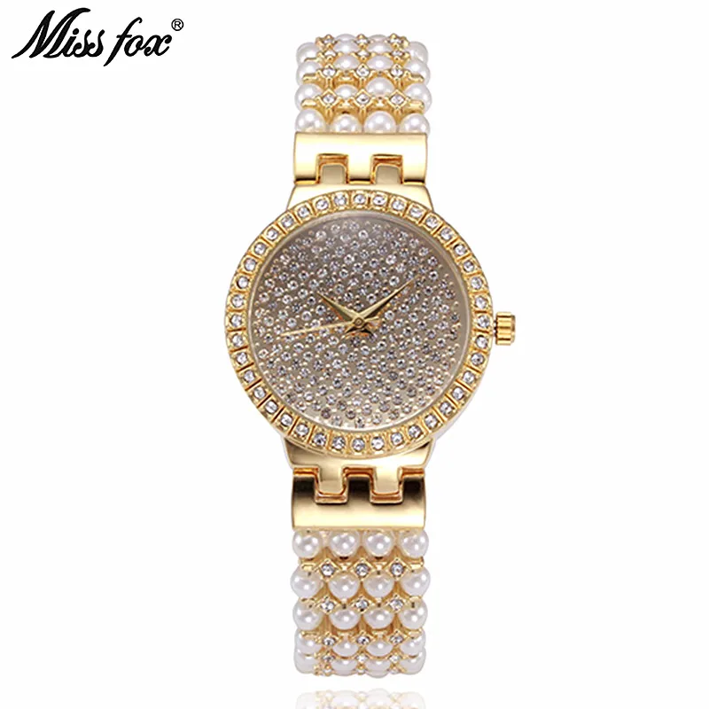 Miss Fox часы женские роскошные Reloj Mujer из нержавеющей стали с бриллиантами Женские