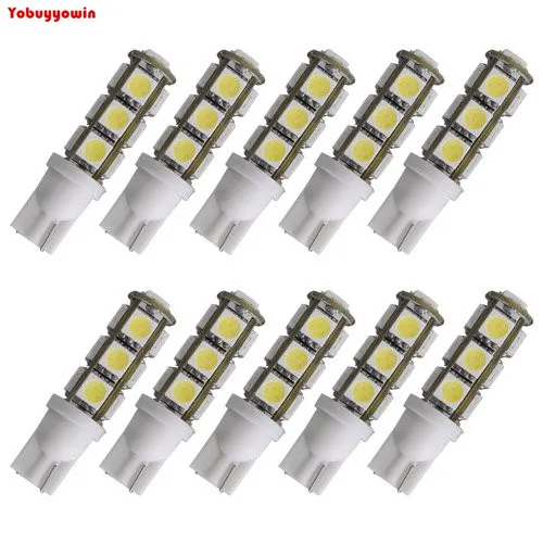 Kit 10 Lampada 13 Led T10 W5W 194 5050 Pingo Farolete Pingao Siluro