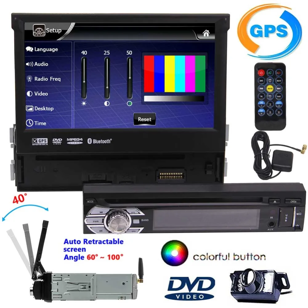 

one din radio car dvd player gps navigator tape recorder autoradio DVD player radio steering wheel control gps multimedia camera