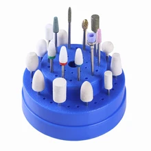 60 Hole Nail Art Grinding Drill Bits Storage Box Electric Manicure Machine Sanding Heads Container Large Bits Display Base New