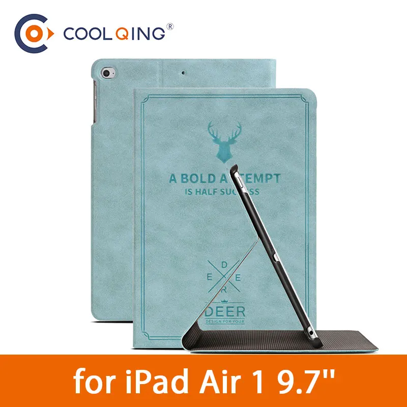 

Fashion Tablet Case For iPad Air 1 9.7'' PU Leather Protective Cover Deerskin Grain Pattern Smart Tablets Case For iPad Air Case