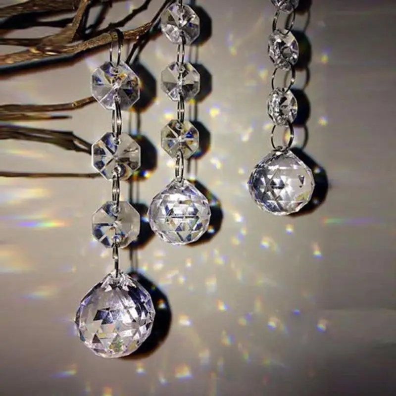 

10pcs/Lot 8cm Fashion Design Acrylic Crystal Bead Garland Chandelier Hanging Wedding Party Decor Hanging Curtain Interior Decor