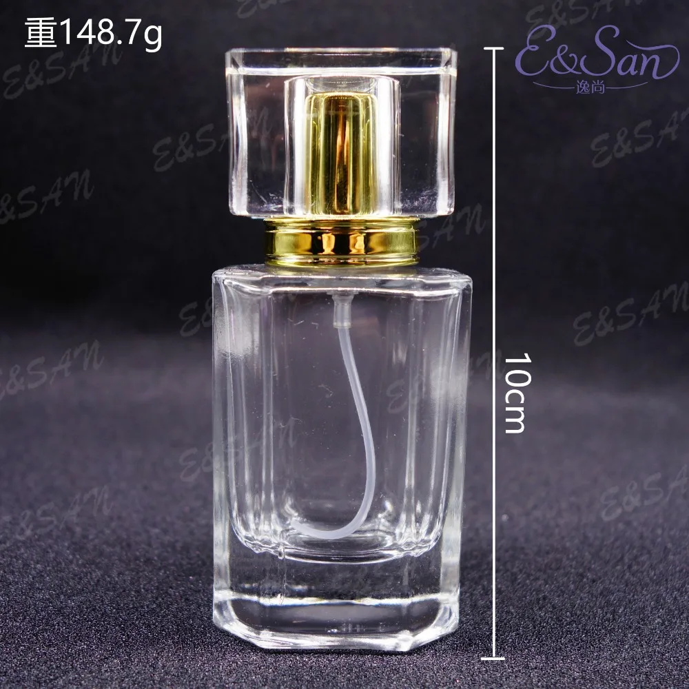 PT196B-40ML большая плоская октафадральная бутылка для духов стеклянный пульверизатор высококачественная акриловая шапка косметическая бутылка 100 шт/партия
