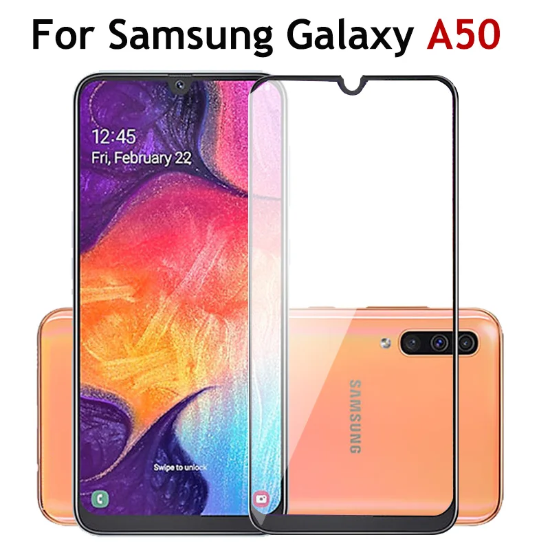 

Protective glass on the for Samsung galaxy a50 screen protector tempered a 50 samsunga50 galaxya50 armored film shield cam sheet