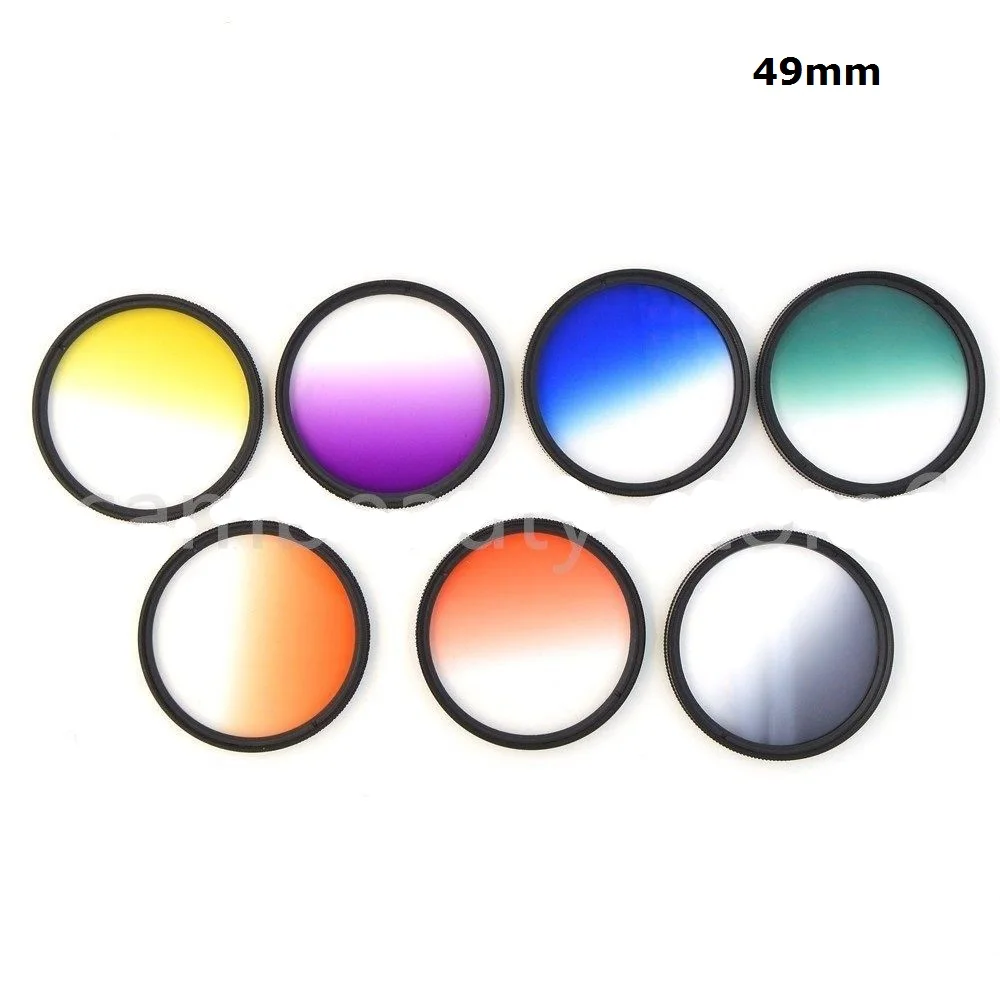 49mm 7pcs Gradual Graduated Green Orange Red Purple Yellow Blue Grey