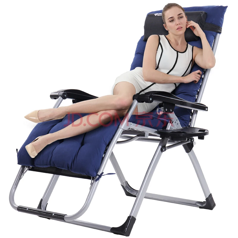 L26 складной пляжный стул быстрый складной уличный шезлонг с подлокотником регулируемая спинка и подставка для ног для двойного использования в качестве спальной кровати - Цвет: Синий
