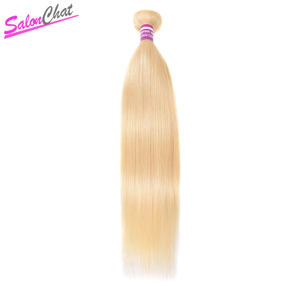 

SalonChat 613 Straight Bundles Remy Hair Honey Blonde 24 Inch Brazilian Hair 613 Bundle Hair Extension