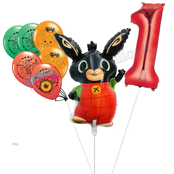 Bing Bunny Sula Elephant Balloon мультфильм кролик воздушный шар в форме животного игрушки для детей 1-й День рождения воздушные шары для украшения - Цвет: 8pcs 1