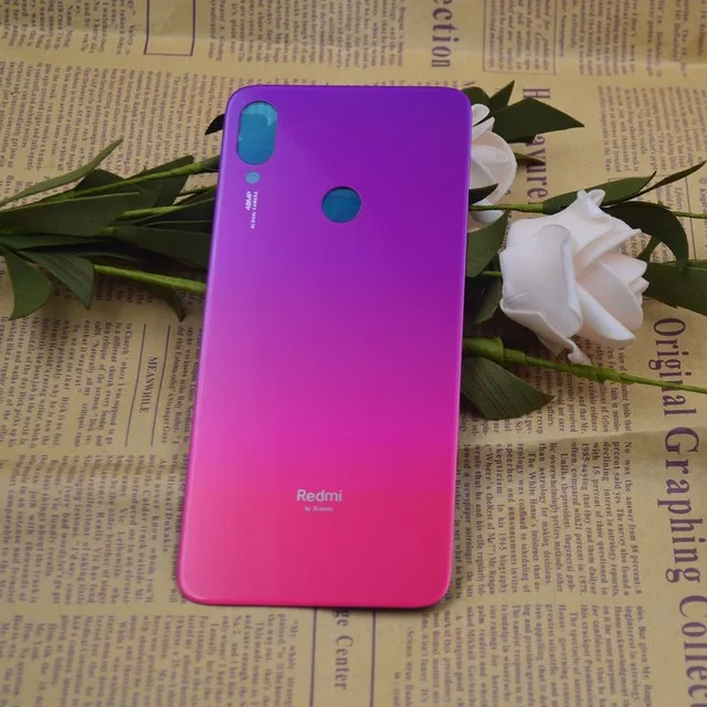 Xiaomi Redmi note 7 крышка батареи Задняя стеклянная панель Задняя Дверь Корпус чехол для Redmi note 7 pro Задняя крышка батареи дверь