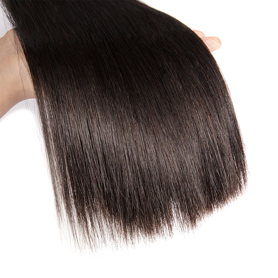 Ms lula волос 8-40 Inch Необработанные перуанский длинные Прямые локоны человеческих волос Weave Комплект натуральный Цвет 1/3/4 шт