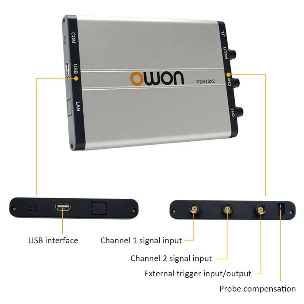 OWON VDS1022/VDS1022I 25 МГц 100MSa/s частота дискретизации 2/ 4 канала цифровой осциллограф для