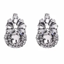 Qiaose Vintage3Colors Стекло с украшением в виде кристаллов, серьги со шпилькой, для Для женщин Модные украшения Boho Maxi коллекции серьги аксессуары