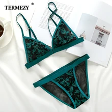 TERMEZY, ультратонкая модель, женское нижнее белье, сексуальный кружевной бюстгальтер с вышивкой, набор, искушение, сексуальное нижнее белье, удобные бюстгальтеры для женщин