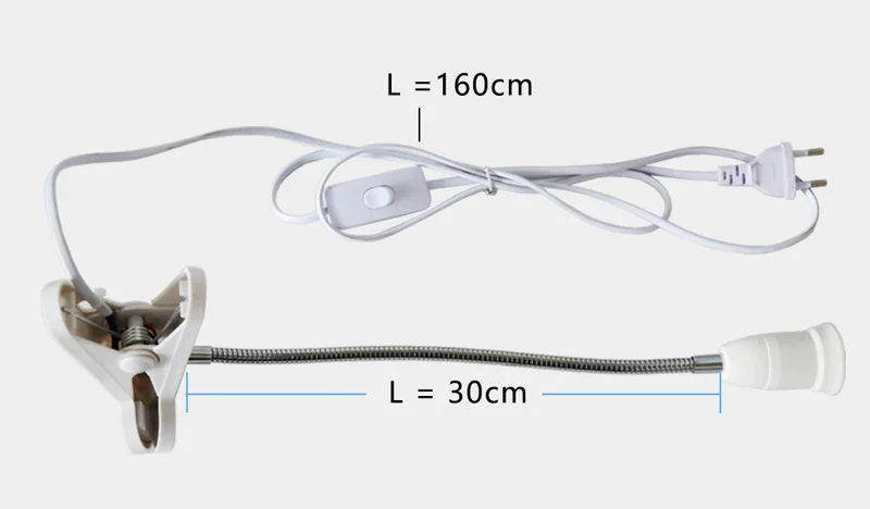 360 Degrees Flexible Lamp Holder Clip E27 Base with On off Switch EU Plug use as Simple Desk Lamp for led light e27 lamp (10)