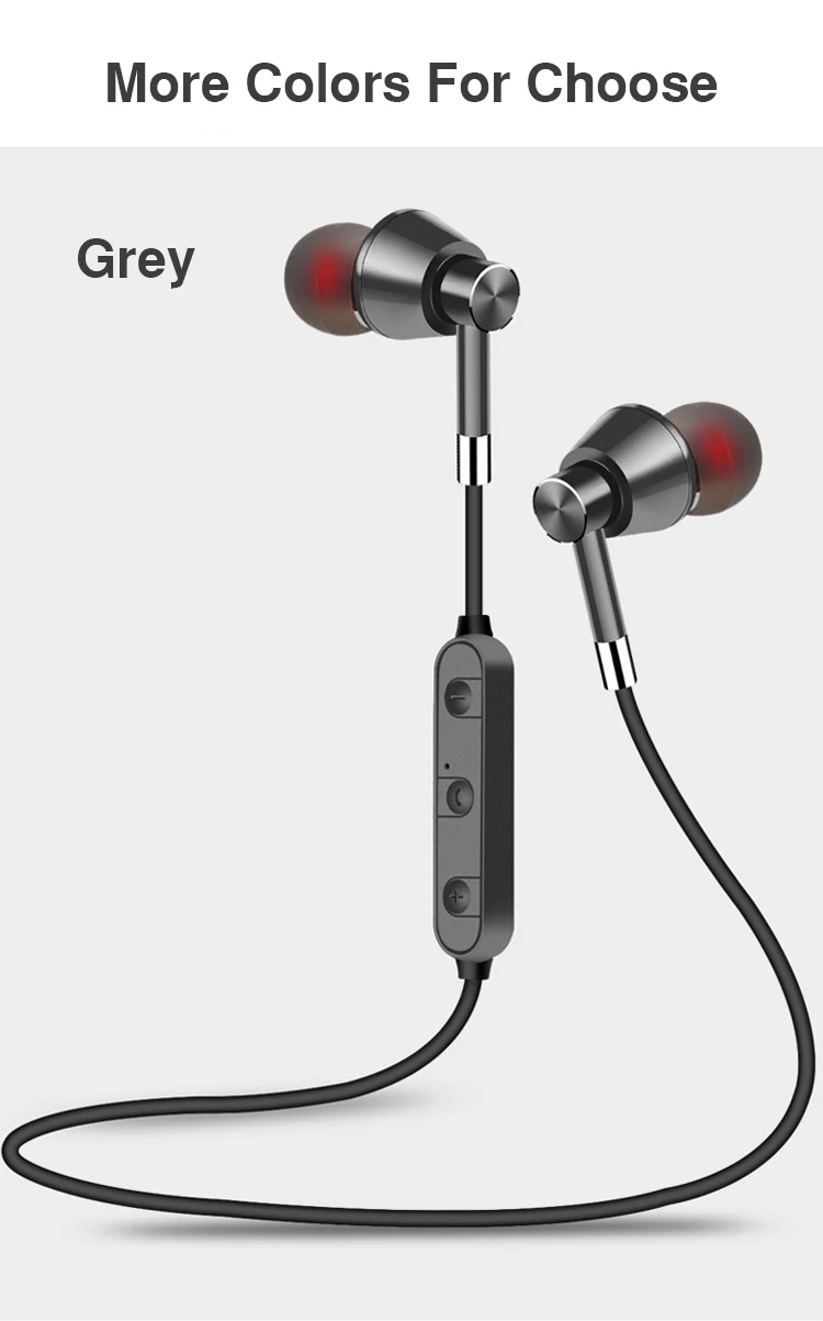 Metal Bass Stereo Sports Bluetooth Headphone SweatProof Earphone Magnetic Earpiece Wireless Headset for iPhone Mobile Phone (10)