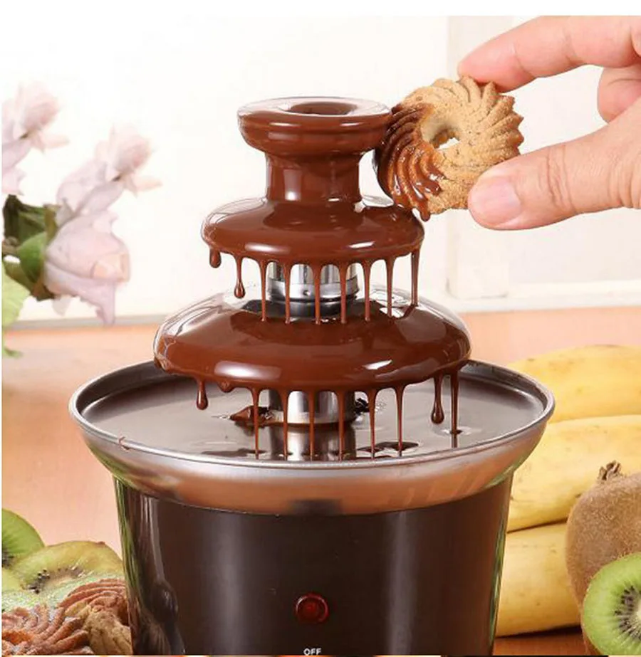 Home three layers of chocolate fountain machine diy mini waterfall hotpot magma machine automatic melting tower party activities
