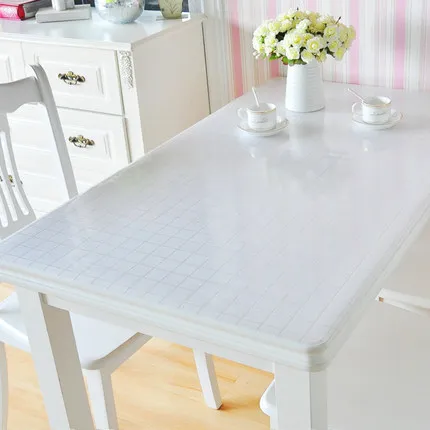PVC Waterproof Anti-Hot Tablecloth Soft Glass Transparent Table Cover Plastic Table Mats Dining Table Kitchen Home Decor ZM193