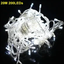 Горячая цветов 20 м 200 светодиодный свет Вечерние огни Светодиодный украшение Рождественские огни вечерние мерцающие гирлянды 110 В/220 В ЕС