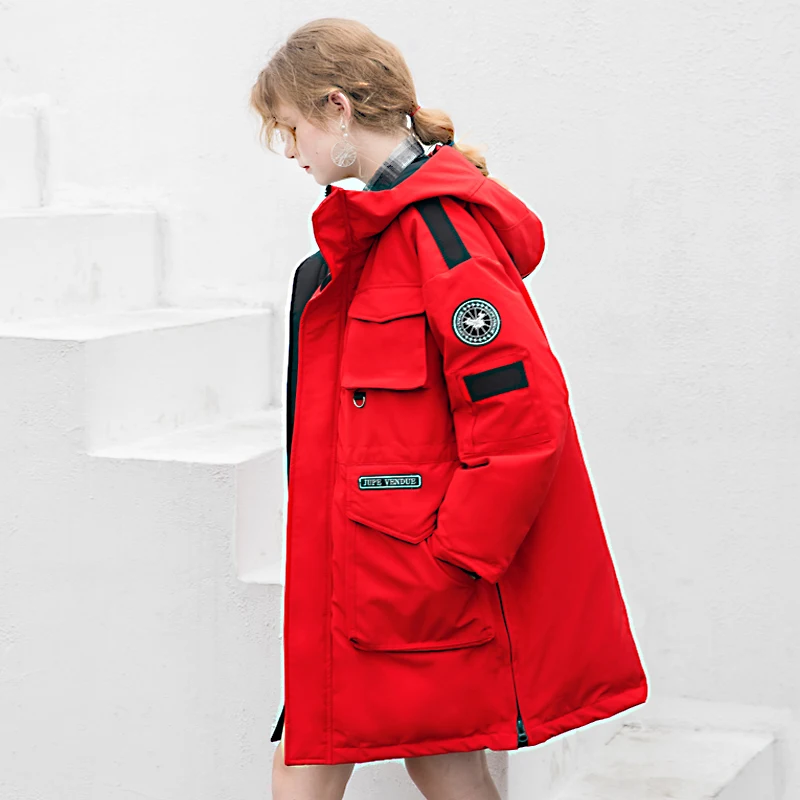 Women Winter Down Jacket Long Padded Coats For Female Zipper Loose Outwear Jackets Big Pockets Hooded Winter Coats AS041 (2)