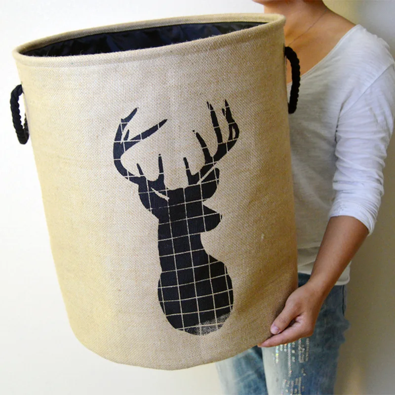 

Nordic style Laundry Basket Fodable Large Capacity Creative Kids Toys Storage Organizer Barrel Container Home Supplies