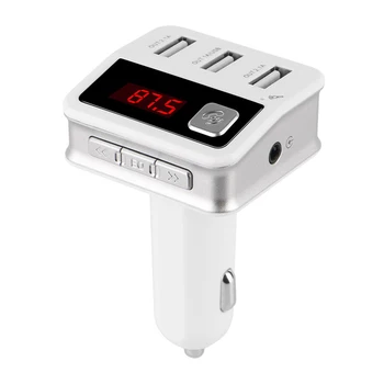 

Portable Bluetooth MP3 Player Car Phone USB Charger Vehicle Handfree FM Transmitter Support TF Card Voltage Detection