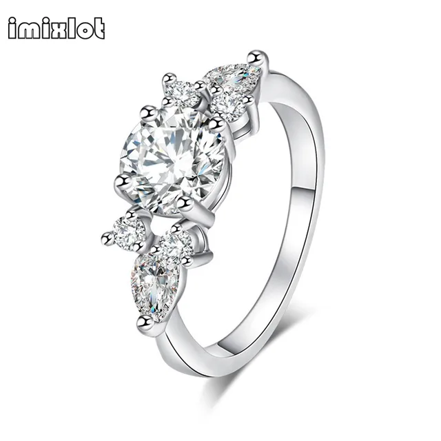 imixlot silver color crystal flower wedding rings for women jewelry bague bijoux rose gold color femme - Flower Wedding Rings imixlot silver color crystal flower wedding rings for women jewelry bague bijoux rose gold color femme - Flower Wedding Rings