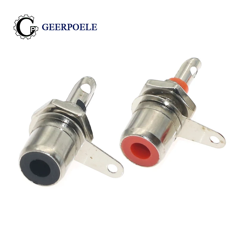 

10 pcs/lot Small RCA 512 Female Metal 36V 1A Audio Connectors Electrical Wire Connector Terminals Plug For Cable