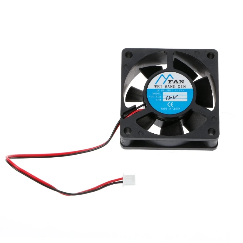 60mm * 60mm * 20mm DC 12 V 2 دبوس برودة فرش محوري PC CPU حالة التبريد مروحة 6020