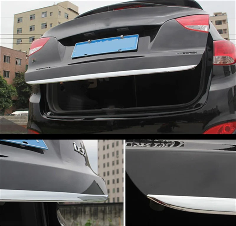 

FOR 2010-2012 2013 2014 2015 HYUNDAI TUCSON IX35 CHROME REAR TRUNK BOOT TAILGATE DOOR COVER TRIM MOLDING Car-Styling Accessories