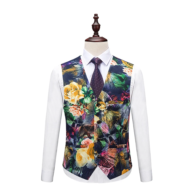 2018 New Arrive Floral Print Fashion Casual Suits 3piece (Jacket+vest+pants) Hip Hop Casual 2018 New Arrive Floral Print Fashion Casual Suits 3piece (Jacket+vest+pants) Hip Hop Casual