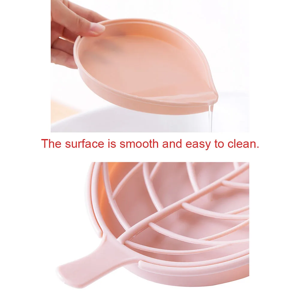

Creative Double Layer Drain Soap Holder Dish Box Anti-skid Leaves Shaped Bathroom Accessories DTT88