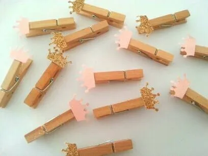 20pcs Chic Baby Shower Decorations Bamboo Clips Kids Birthday