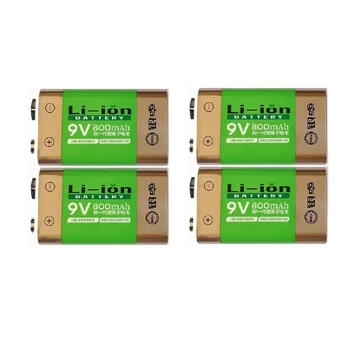 

4pcs 6F22 9V Li-ion Lithium 800mAh Chemistry Rechargeable Battery For Electronic Instruments