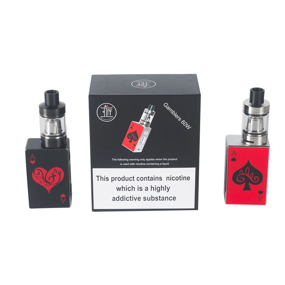 

Newest Avidartisan Gamblers 60W TC Kit with 2ml Gamblers Tank Built-in 1600mAh Battery Electronic cigarette kit vape